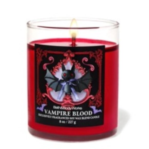 BBW Single Wick Scented Candle Vampire Blood Black Deco Lid 2025 New OOS - Picture 9 of 9